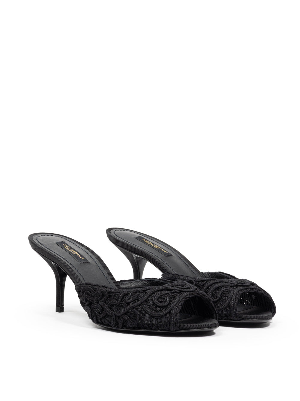 Ciabatta Tacco Ricamo Cordonet Dolce & Gabbana