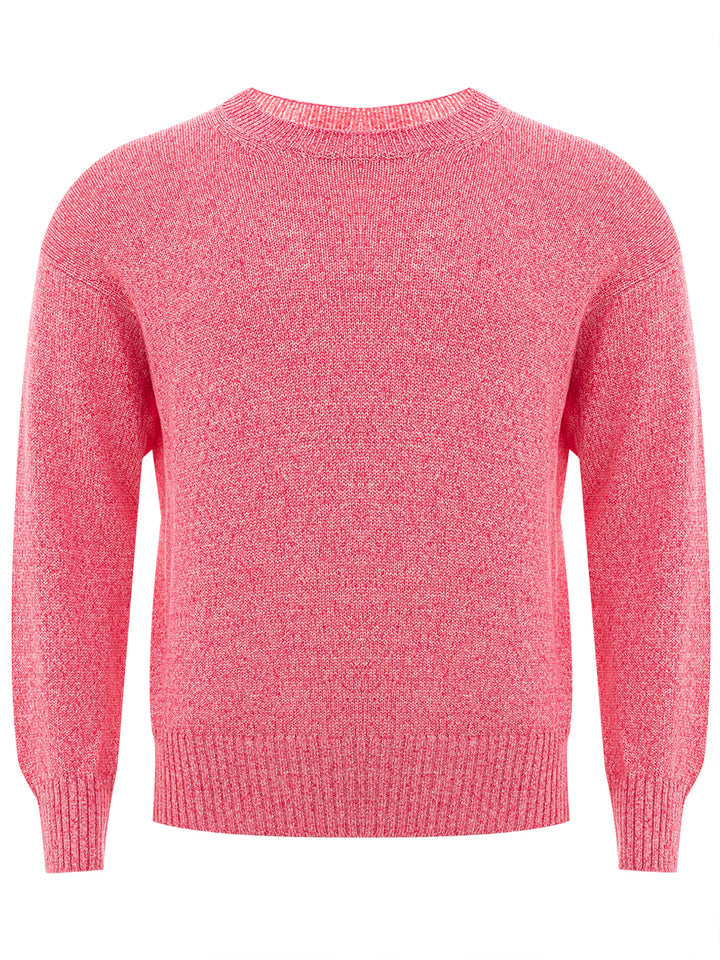 Pull col rond en coton rose Gran Sasso