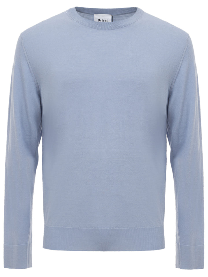 Girocollo Cashmere Seta in Azzurro Brioni