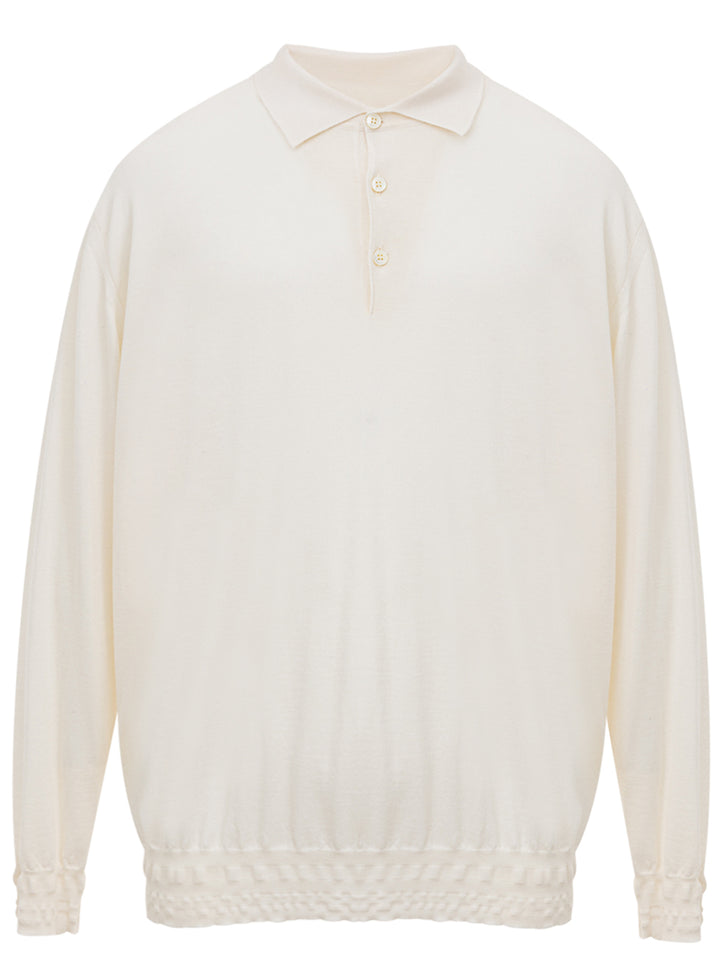 Brioni Cashmere Blend Long Sleeve Polo