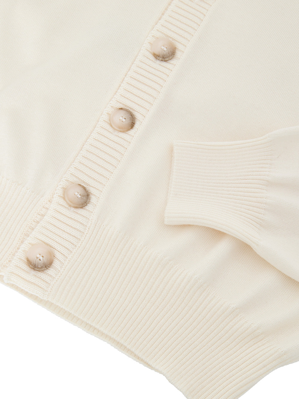 Maglione Cardigan in Lana Pettinata Bianca Gran Sasso