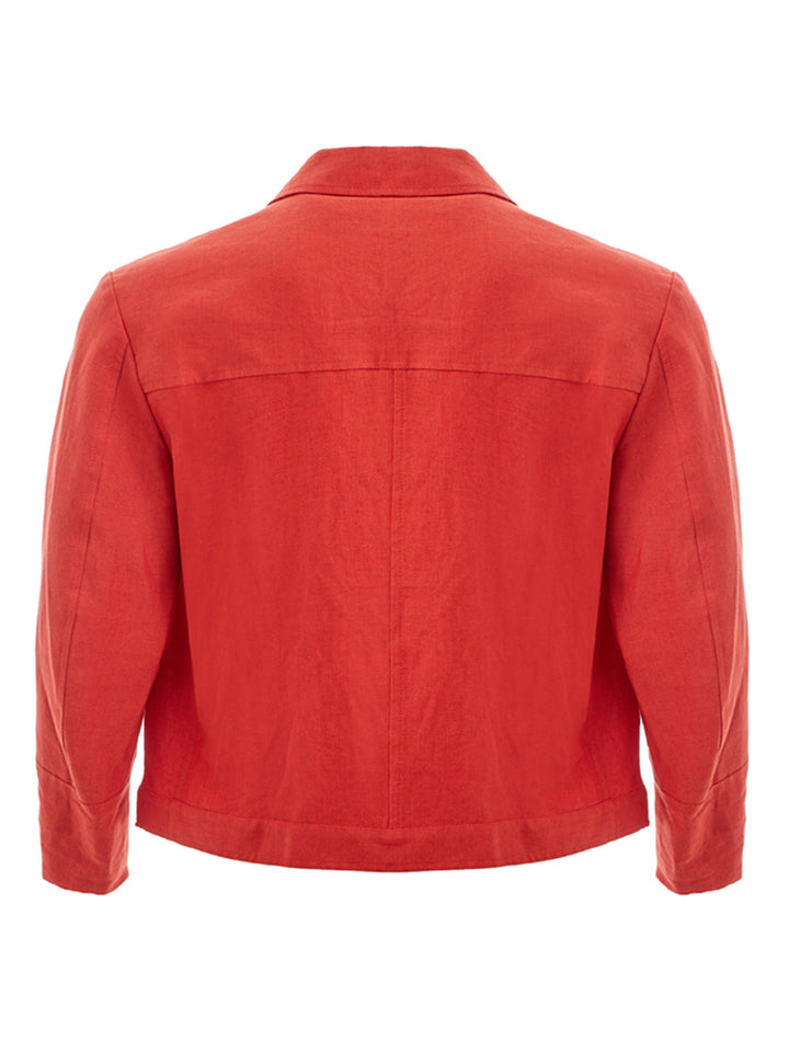 Orangefarbene Versiegelungsjacke