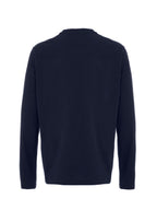 T-Shirt Blu Maniche Lunghe con Logo Ricamo Jil Sander