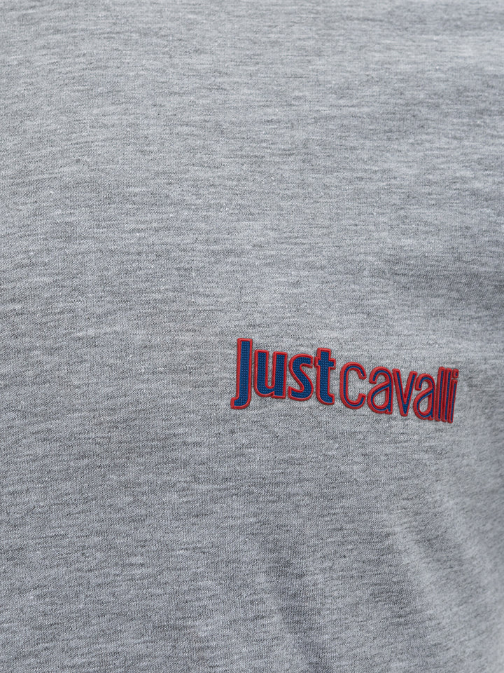 Just Cavalli Gray Cotton T-Shirt