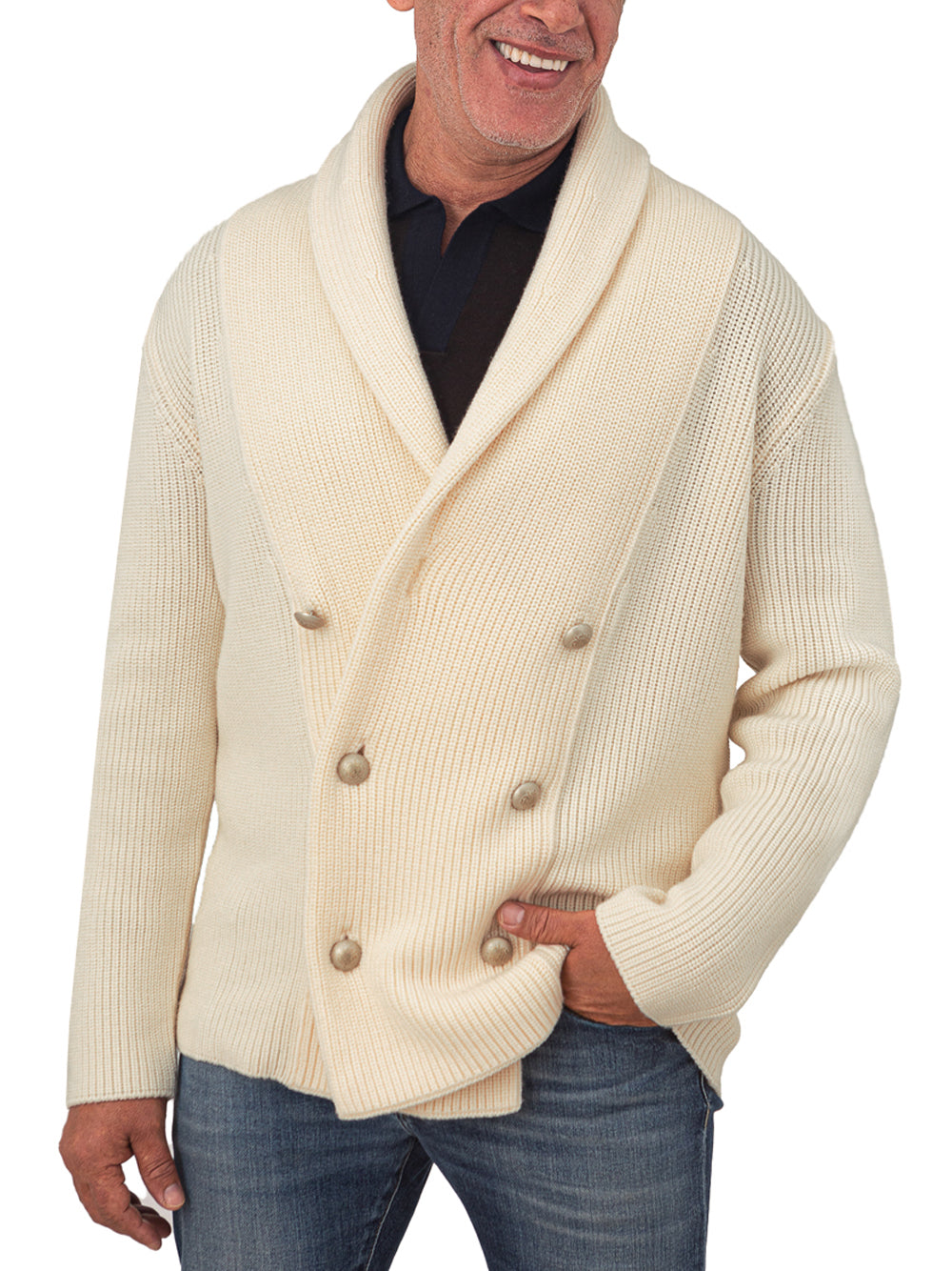 Giacca Cardigan in Lana Bianca Gran Sasso