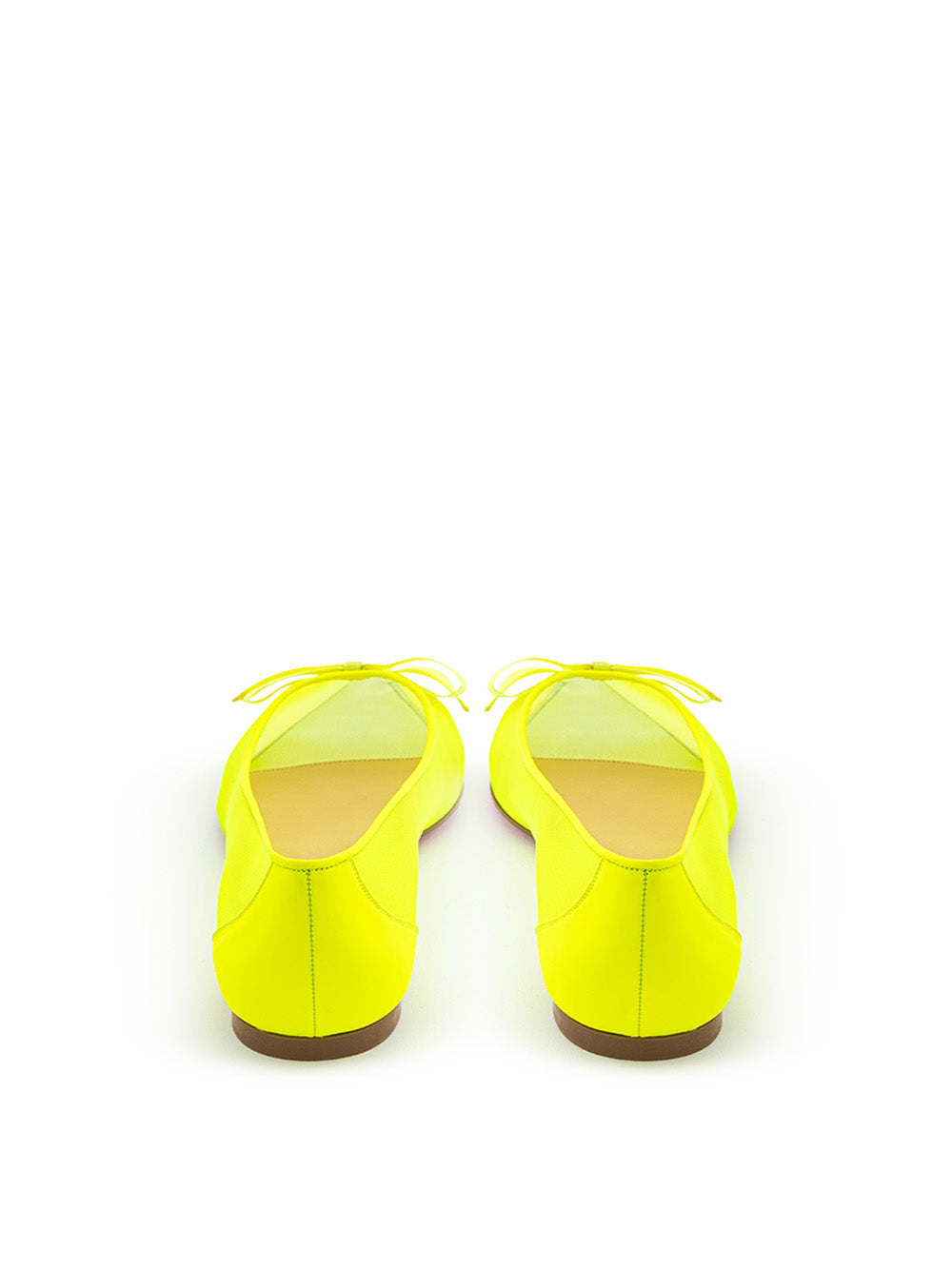 Ballerina a Punta in Mesh Giallo Fluo Christian Louboutin
