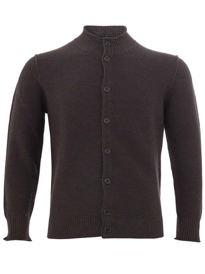 Kangra Brown Merino Wool Cardigan