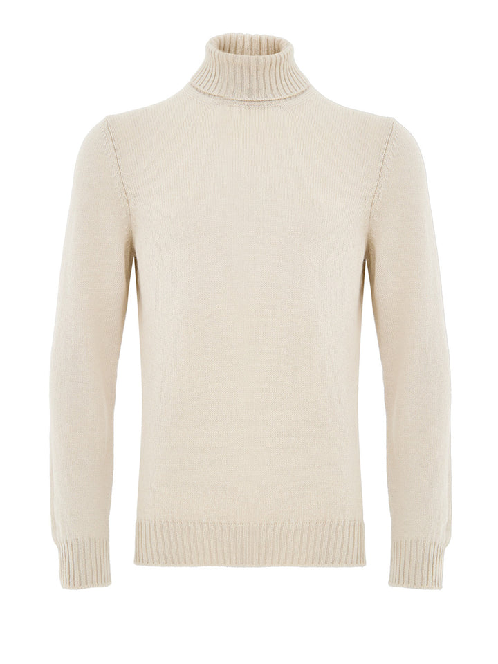 Maglione Dolcevita Beige in Lana Gran Sasso