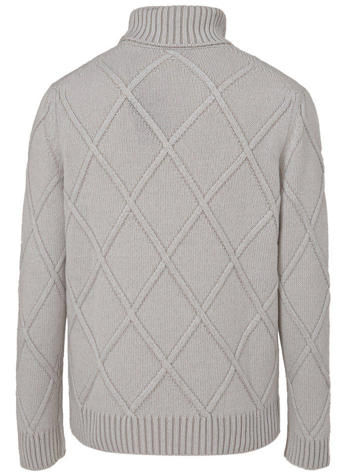 Maglione Dolcevita Grigio in Cashmere Gran Sasso