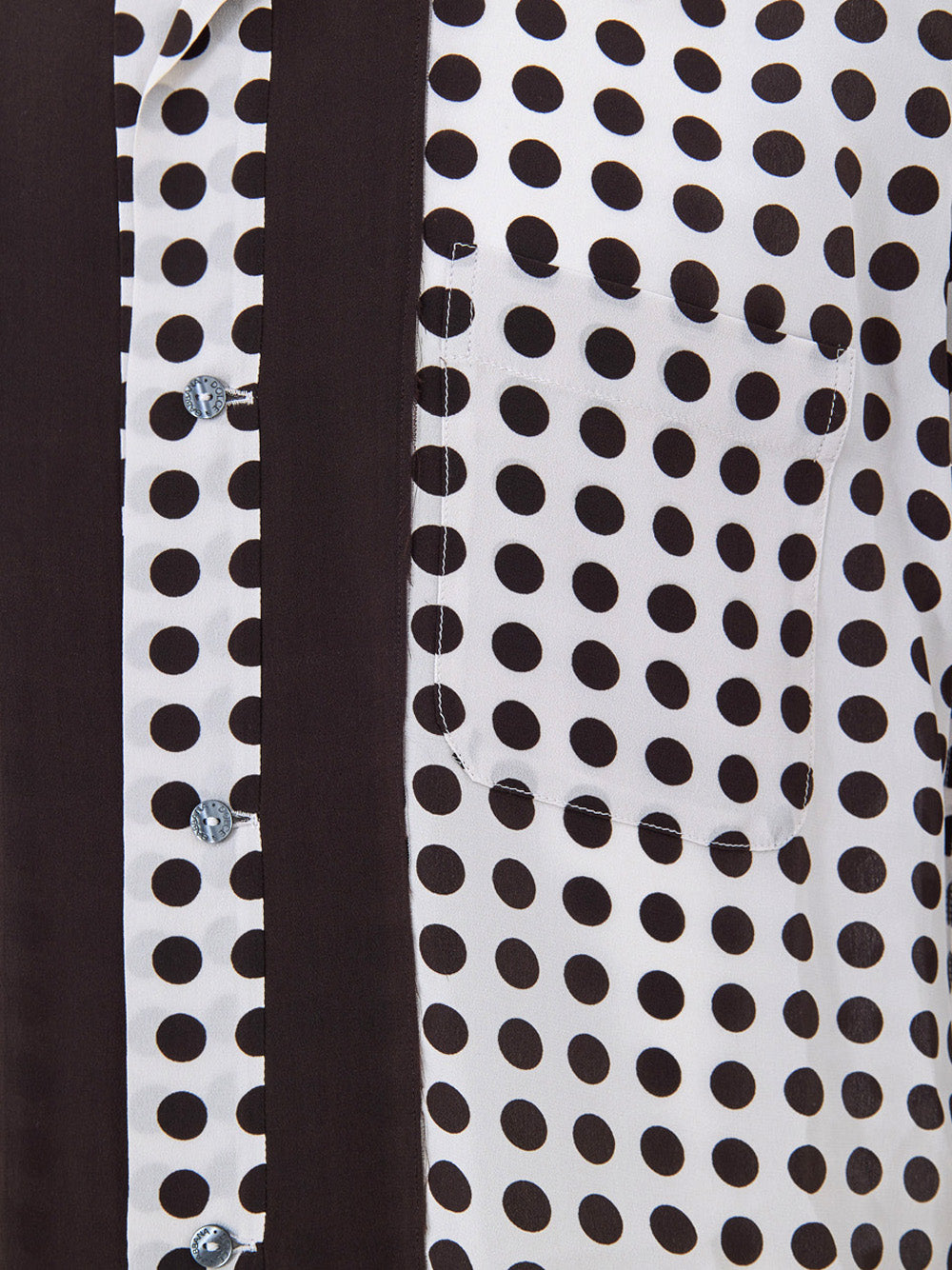 Camicia in Seta a Pois Bianchi/Neri Dolce & Gabbana