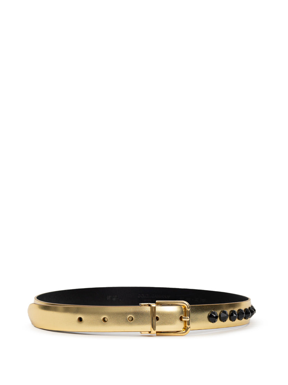 Cintura in Pelle Gold con Cristalli Neri Dolce & Gabbana
