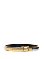 Cintura in Pelle Gold con Cristalli Neri Dolce & Gabbana