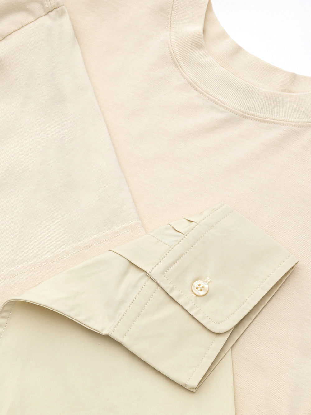 Layered T-Shirt Color Crema Balenciaga
