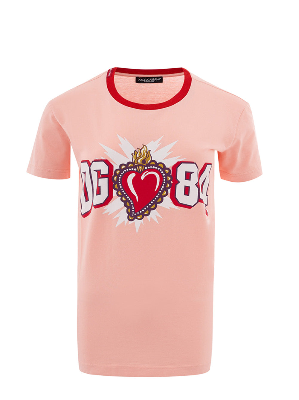 T-shirt Rosa con Logo Dolce & Gabbana