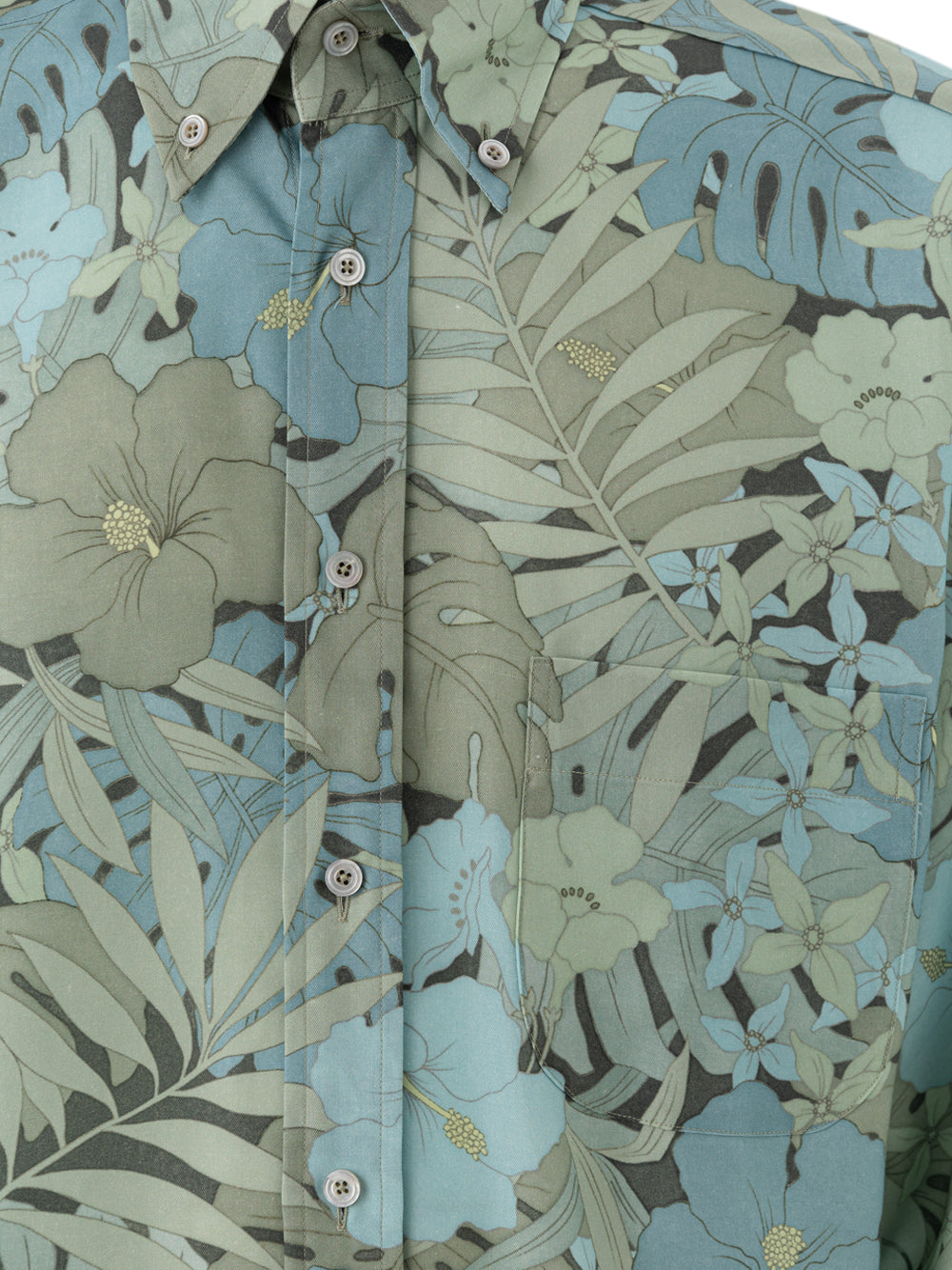 Camicia Stampa Floreale in Azzurro Tom Ford