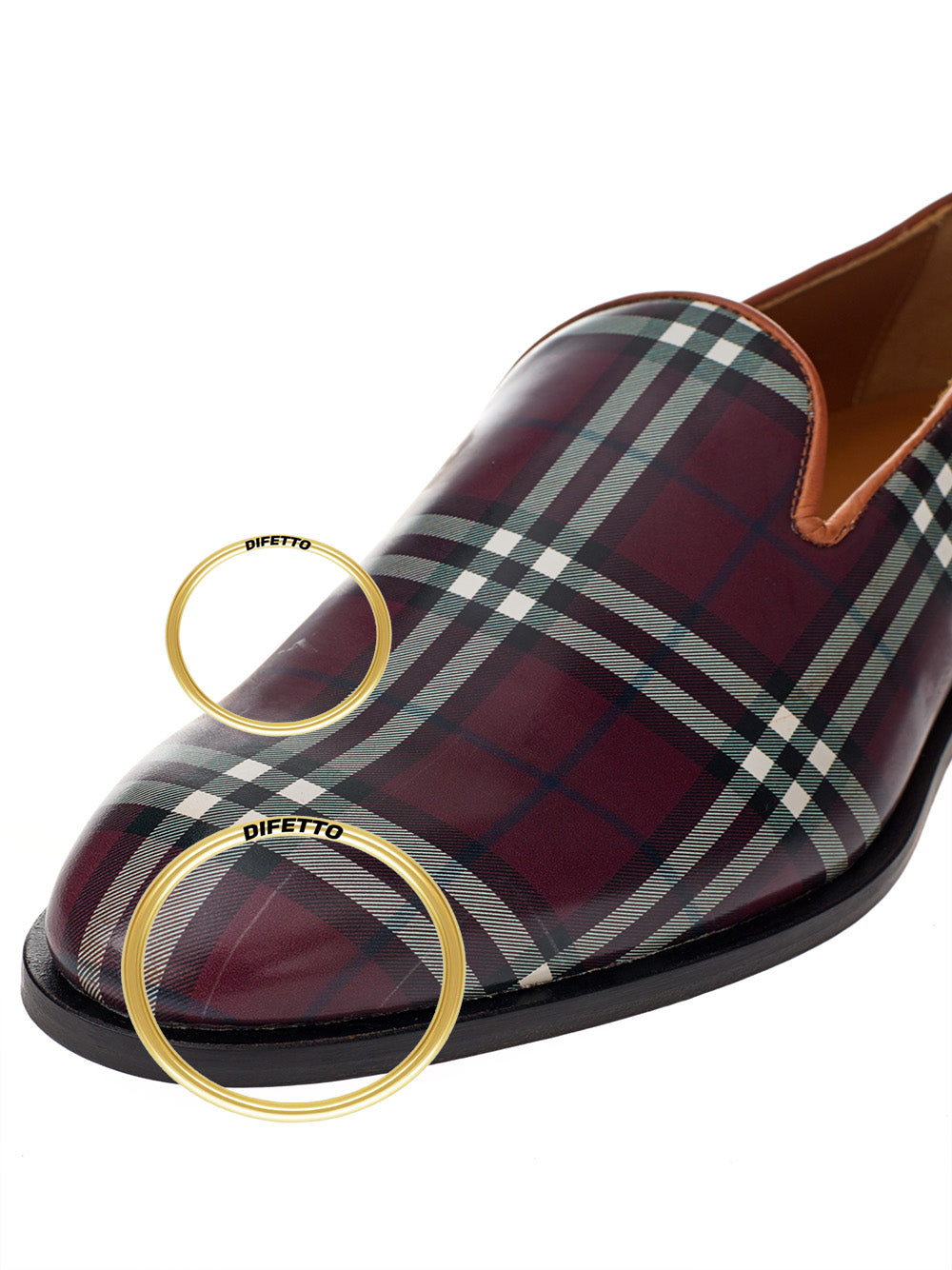 Lilafarbener Burberry-Loafer mit Karomuster