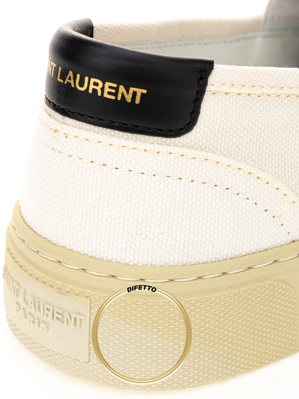 Zum Hineinschlüpfen aus weißem Saint Laurent Canvas