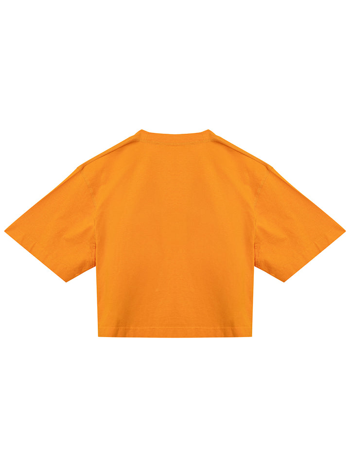 T-Shirt Cropped Arancione Off-White