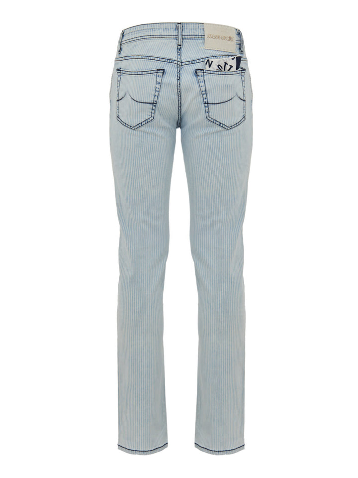 Jacob Cohen Lines en un claro jeans de mezclilla