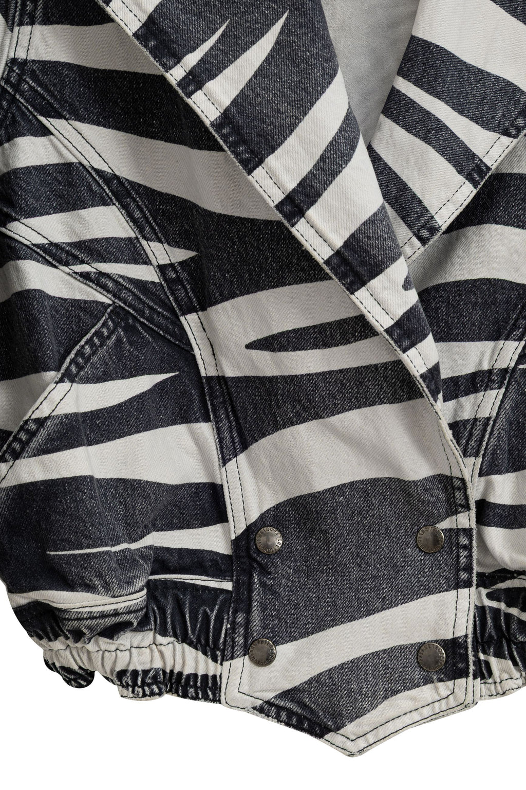Giubbino Corto in Denim Bianco/Nero Retrofête