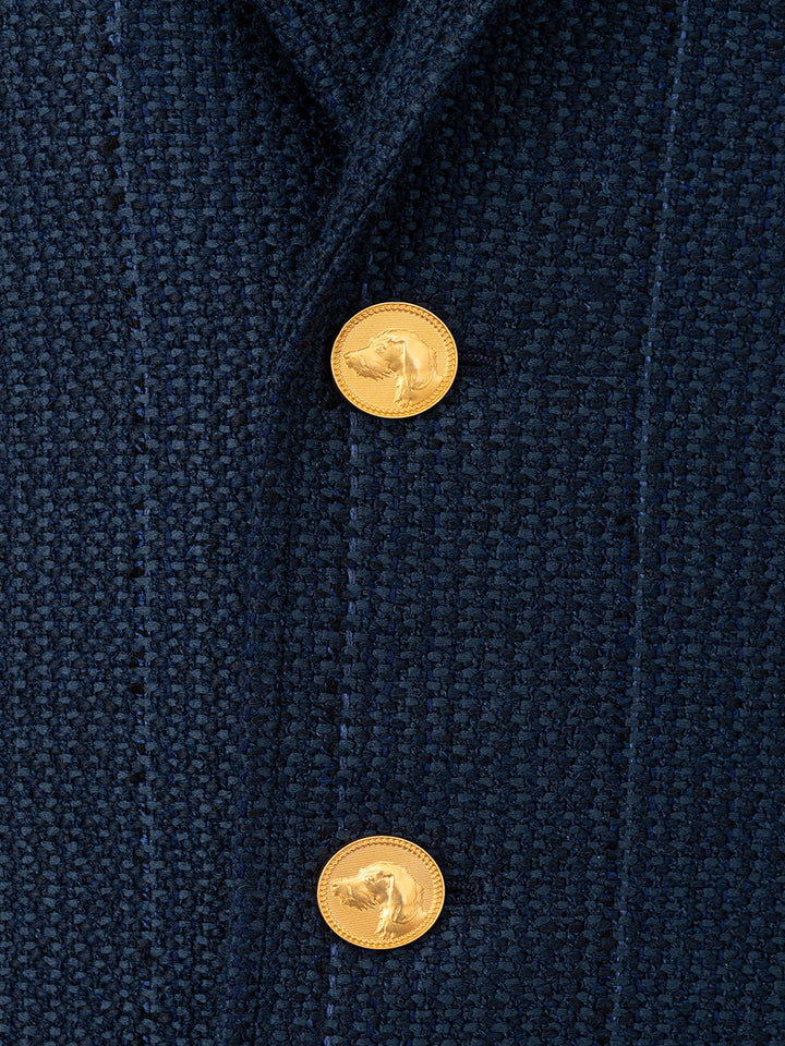 Chesterfield Overcoat Blu in Tweed Thom Browne