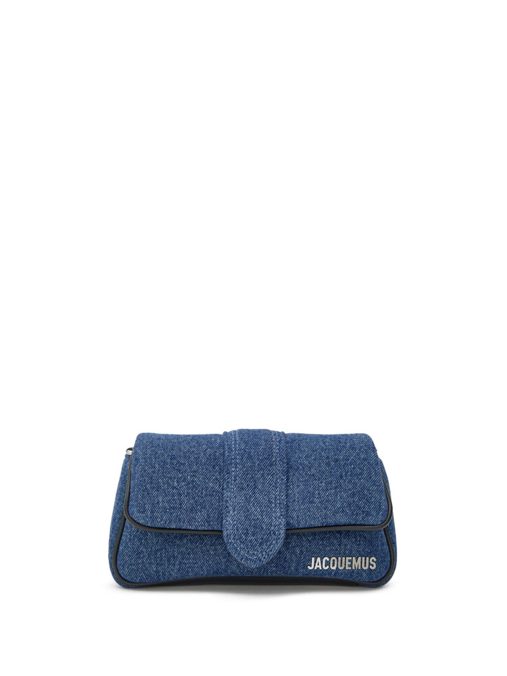 Borsa a Spalla Mini Le Petit Bambimou in Cotone Denim e Pelle Jacquemus