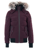 Piumino Bomber in Viola con Cappuccio e Pelliccia Moose Knuckles