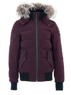 Piumino Bomber in Viola con Cappuccio e Pelliccia Moose Knuckles