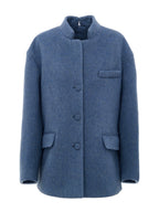 Giacca Caban Blu Chiaro in Lana Gucci