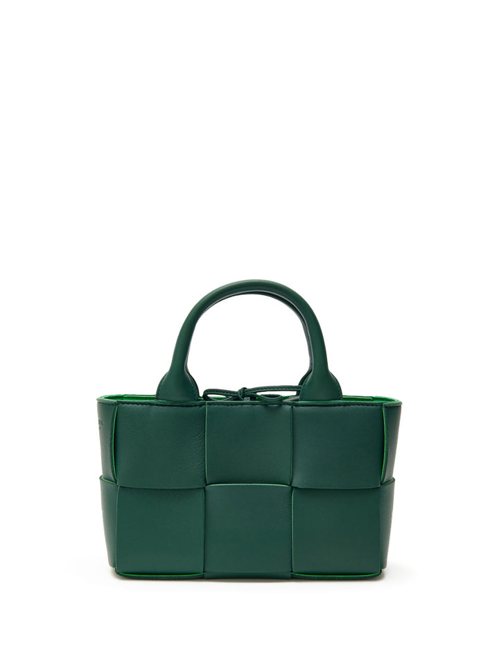 Mini Tote Bag Arco Maxi Intreccio in Verde Bottega Veneta