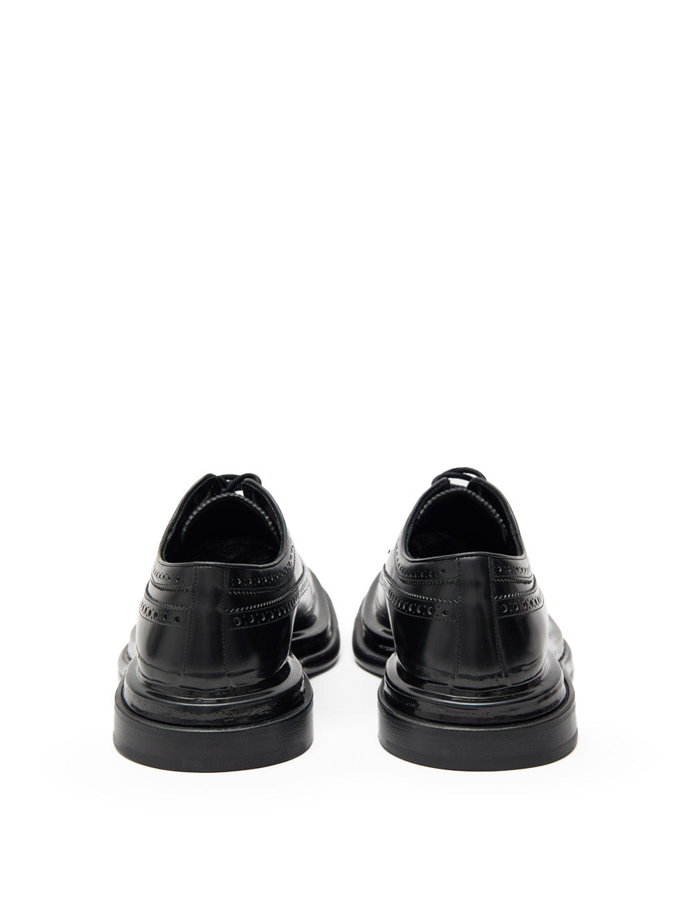 Mocassino Stringato Nero con Impunture e Maxi Suola Dolce & Gabbana