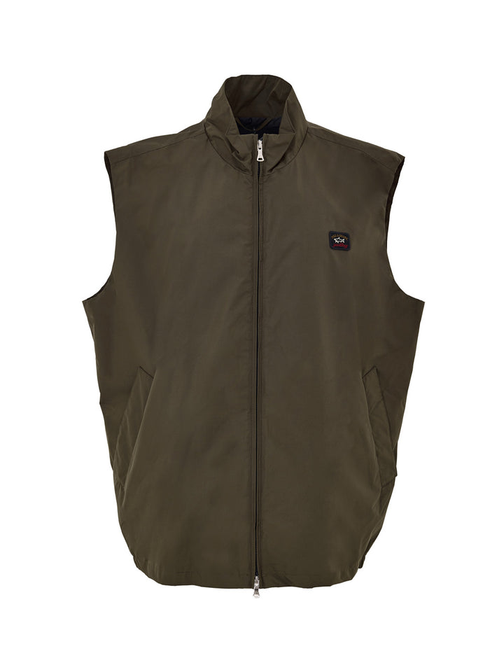 Giubbino Smanicato in Tessuto Tecnico Verde Paul & Shark