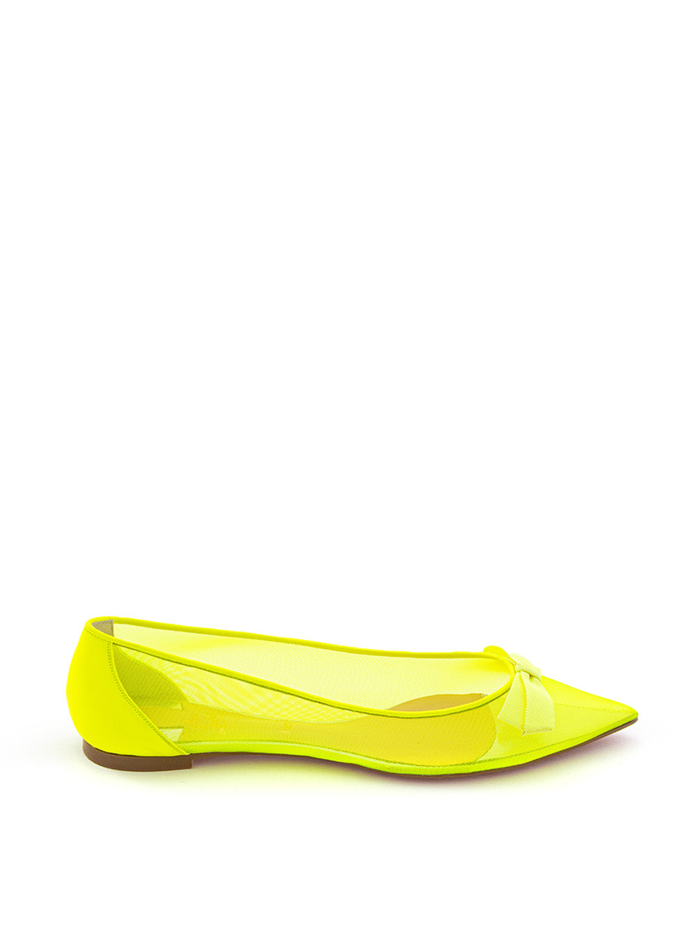Ballerina a Punta in Mesh Giallo Fluo Christian Louboutin