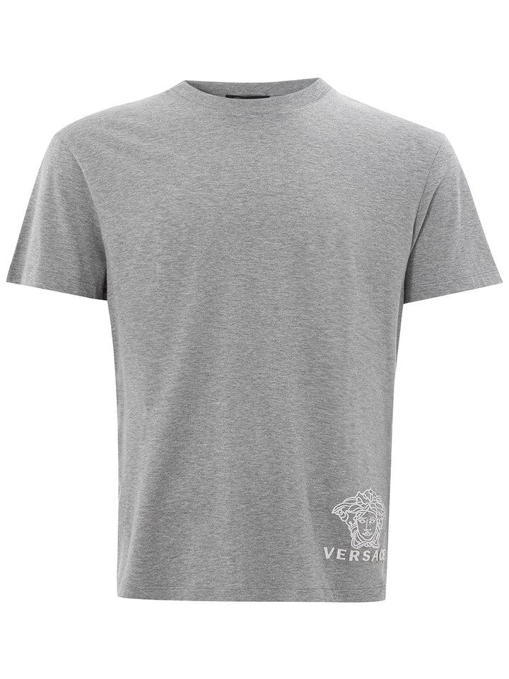 Melange gray T-Shirt with Versace Logo