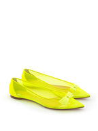 Ballerina a Punta in Mesh Giallo Fluo Christian Louboutin