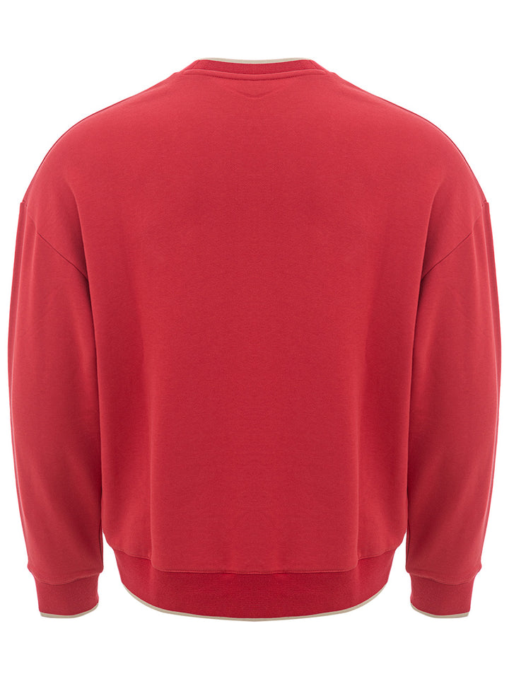 Armani Exchange Red Organic Cotton Sweatshirt