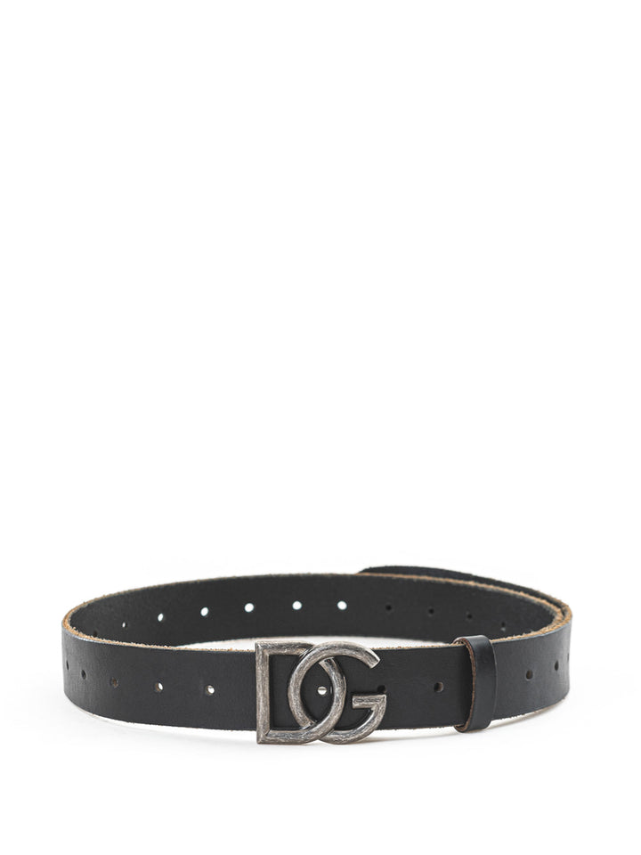 Leather Belt with Dolce & Gabbana Logo