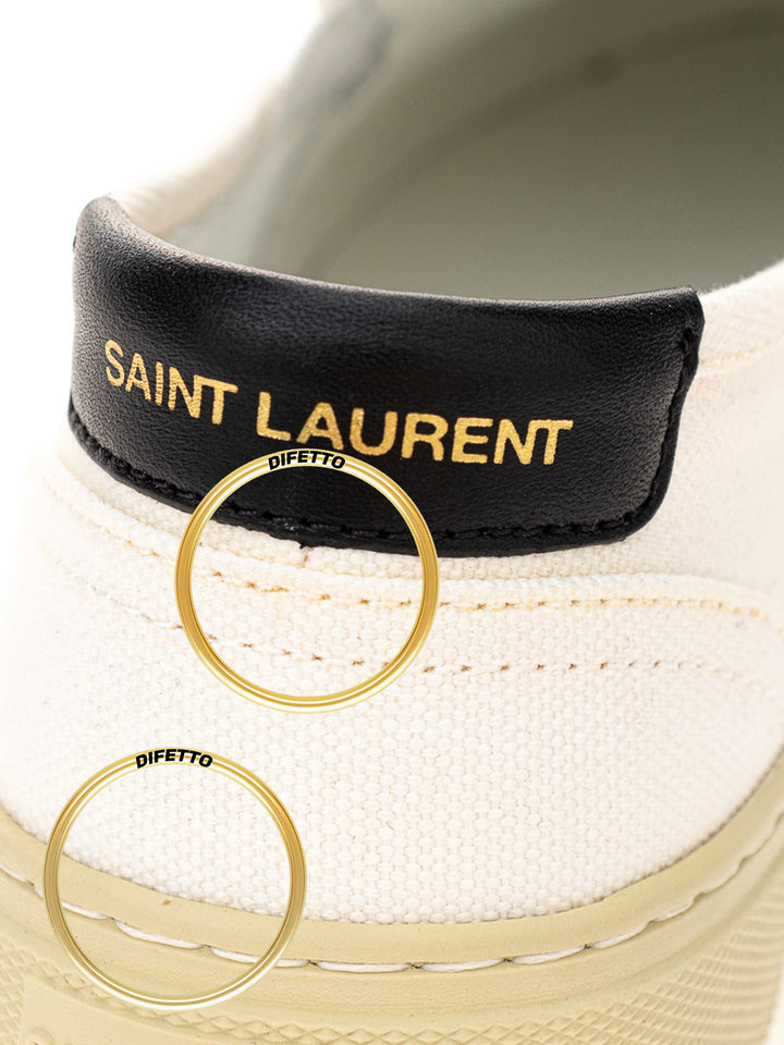 Sin cordones en lona blanca de Saint Laurent