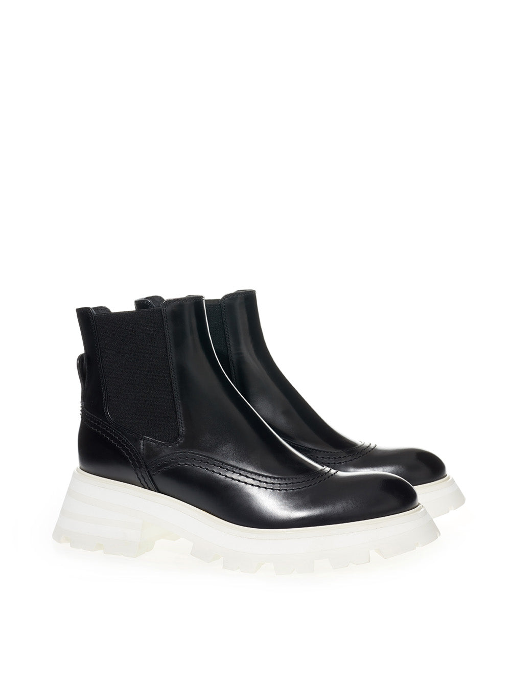 Stivaletti Chelsea Alexander McQueen tacco Bianco