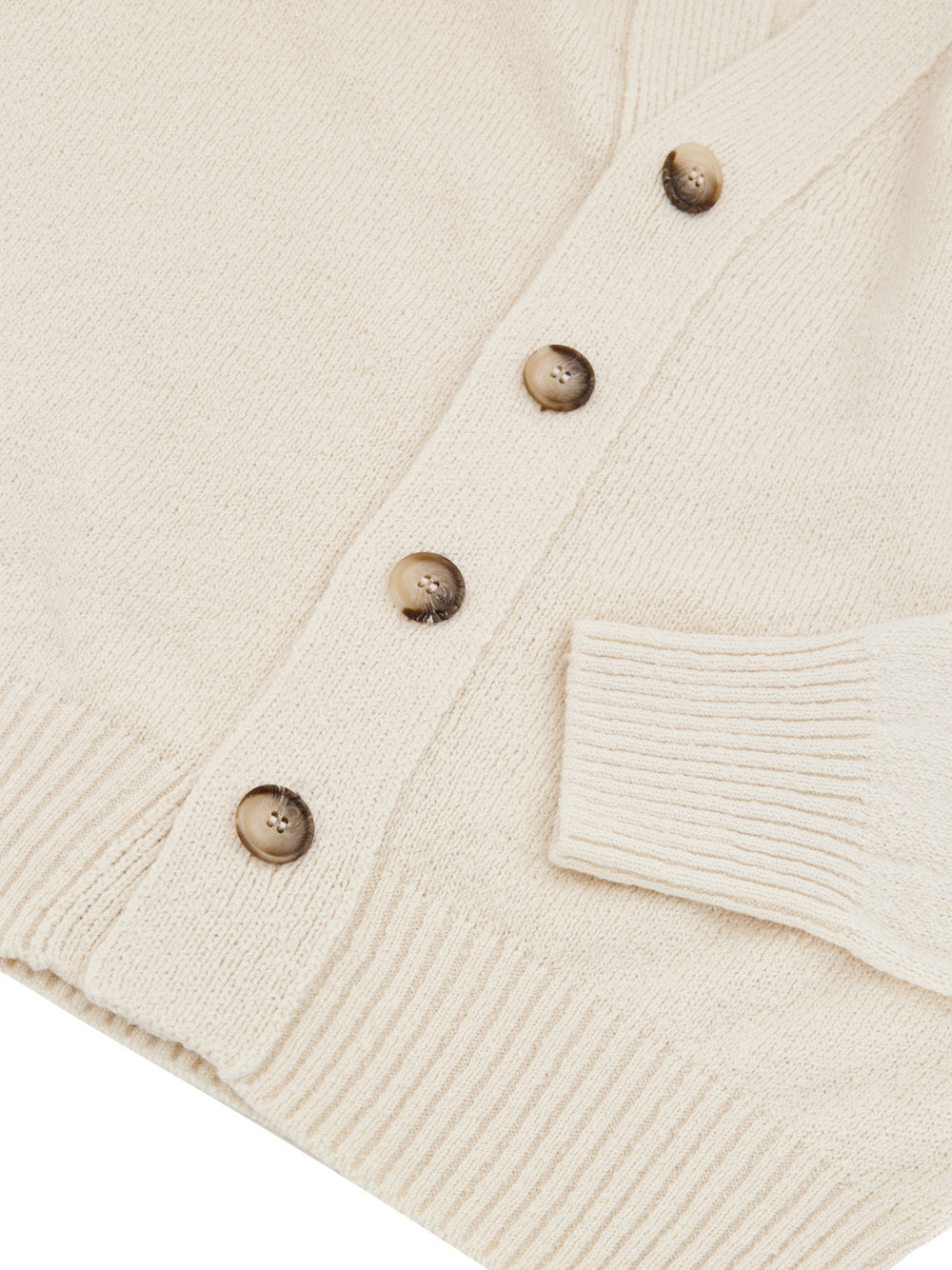 Maglione Cardigan in Cotone Bianco Panna Gran Sasso
