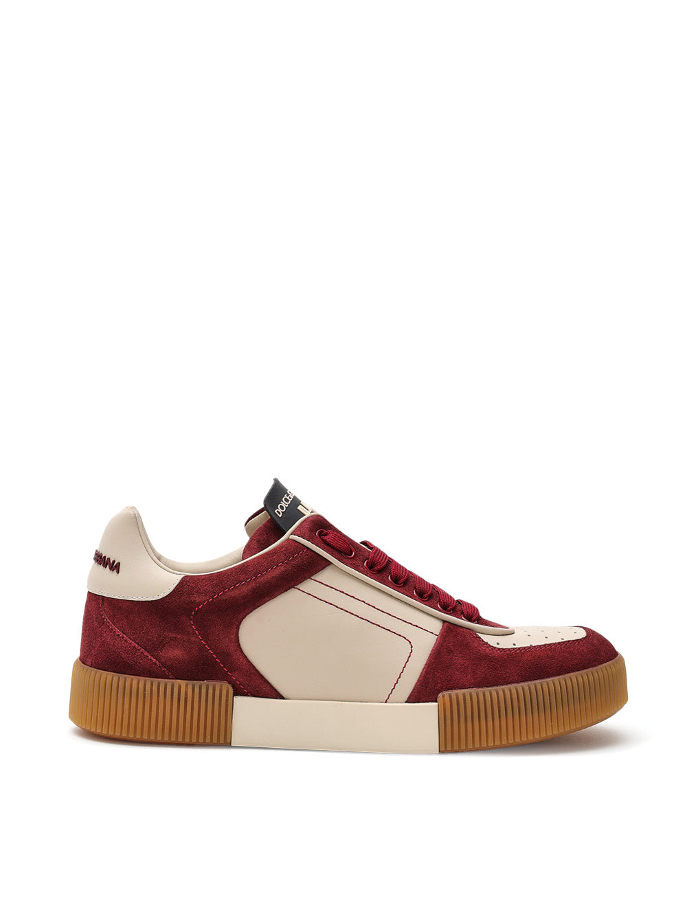 Low-Top-Sneaker Bordeaux und Beige DNA Dolce & Gabbana