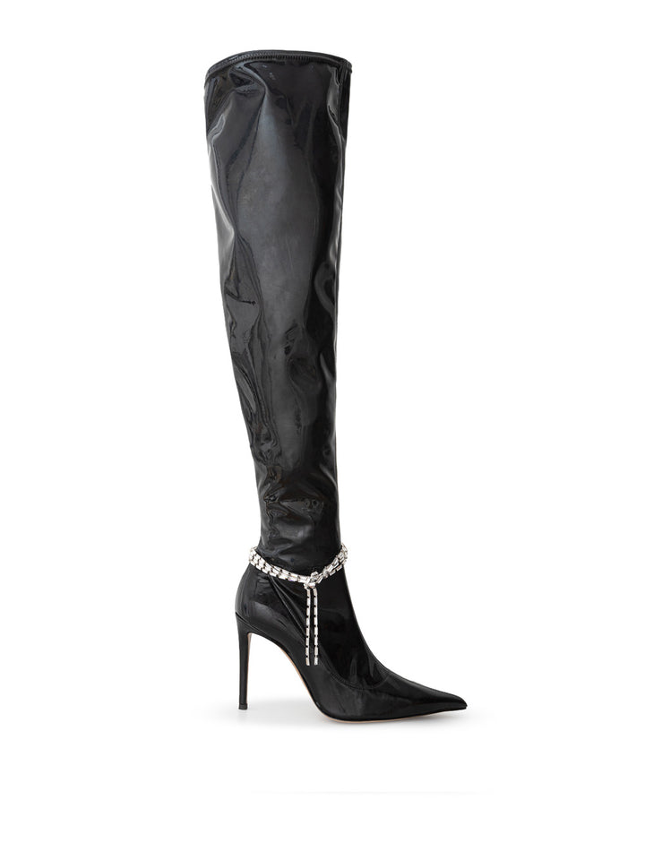 Alexandre Vauthier Shiny Iridescent Knee High Boots