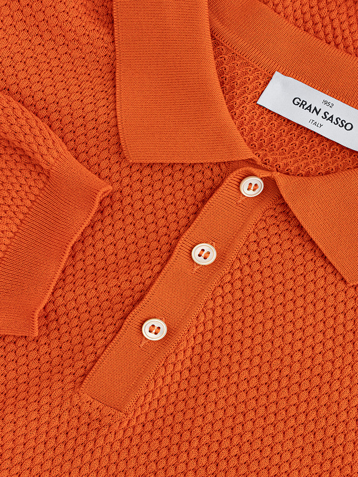 Polo Lavorazione Knitwear in Arancione Gran Sasso