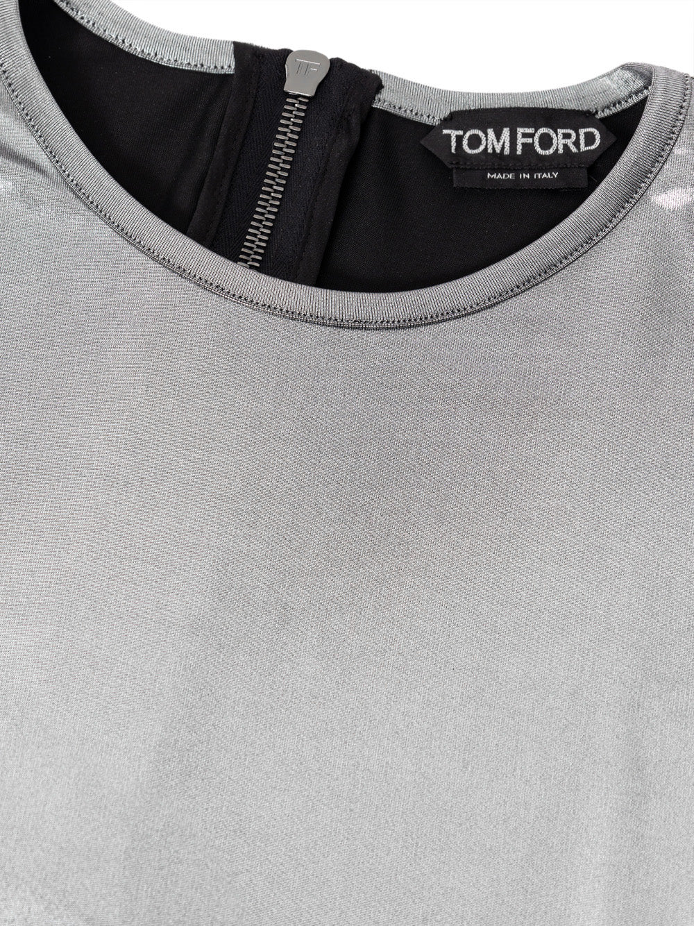Maglietta in tessuto metallizzato argento Tom Ford