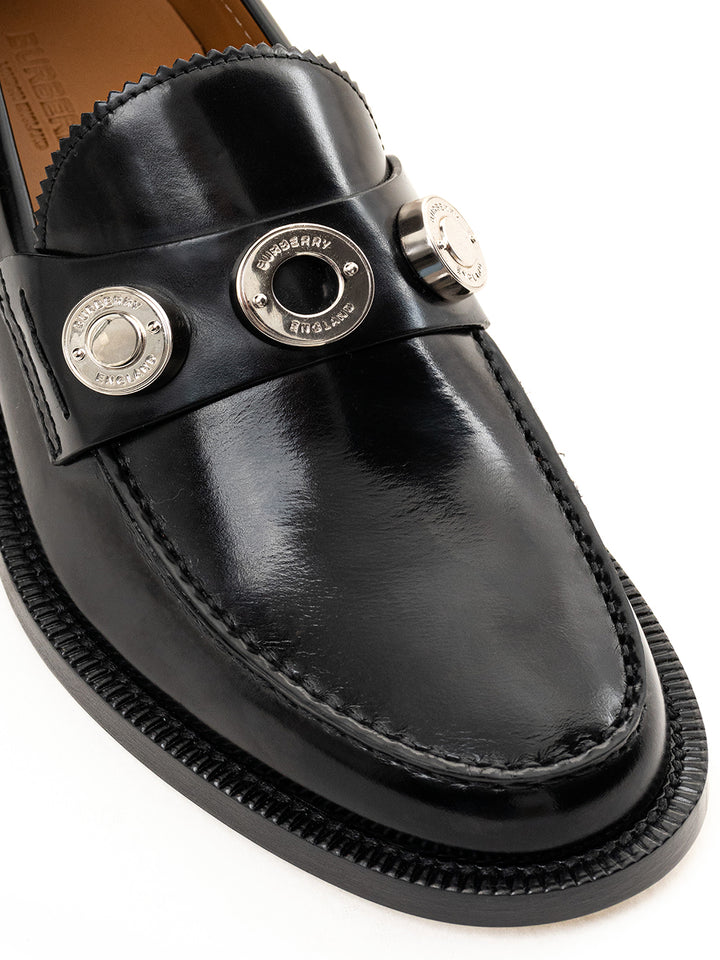 Burberry Moccasin in Black Brushed Leather