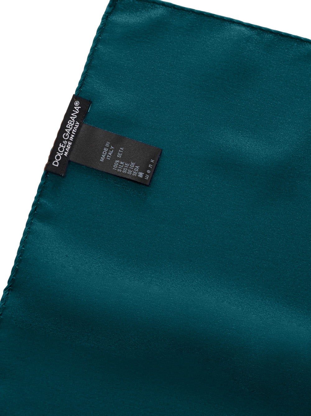 Pochette Fazzoletto in Seta Verde Petrolio Dolce & Gabbana