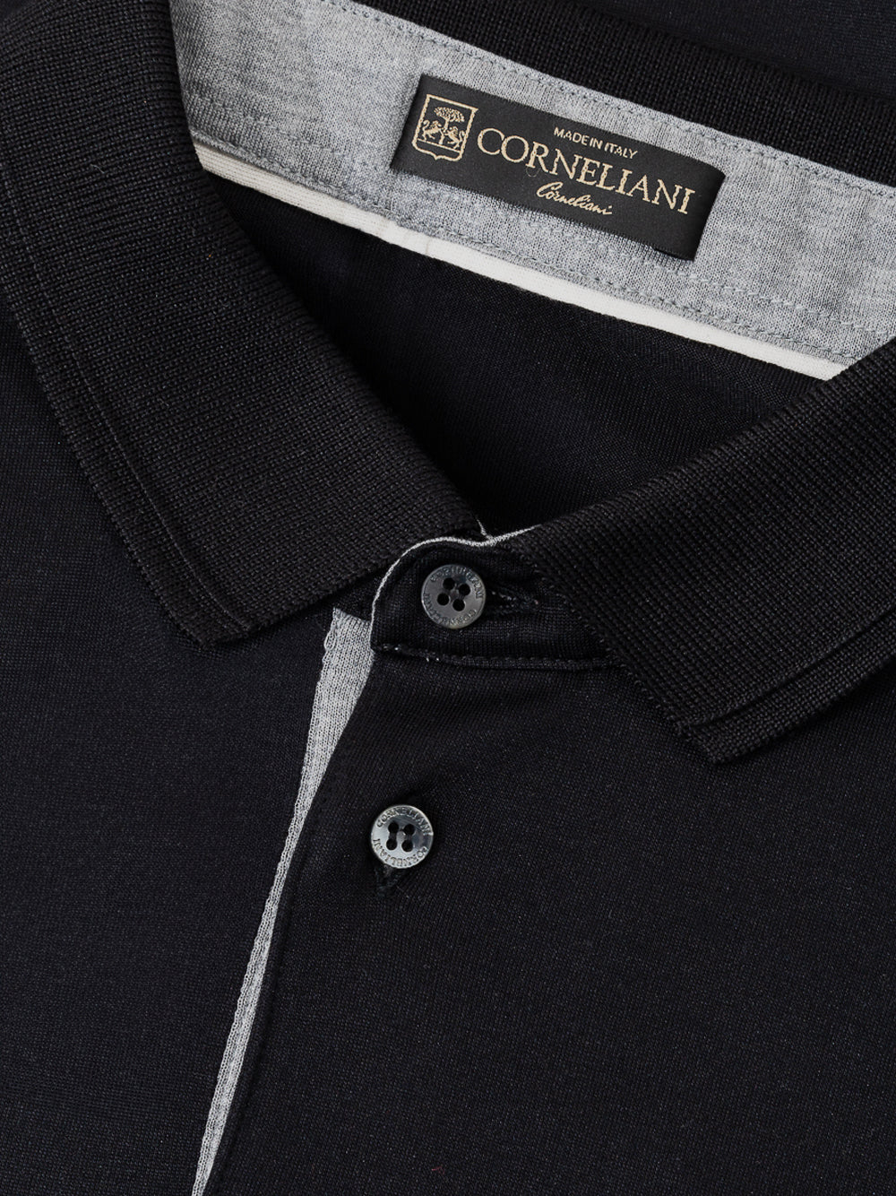 Polo Corneliani in Seta Blu Scuro