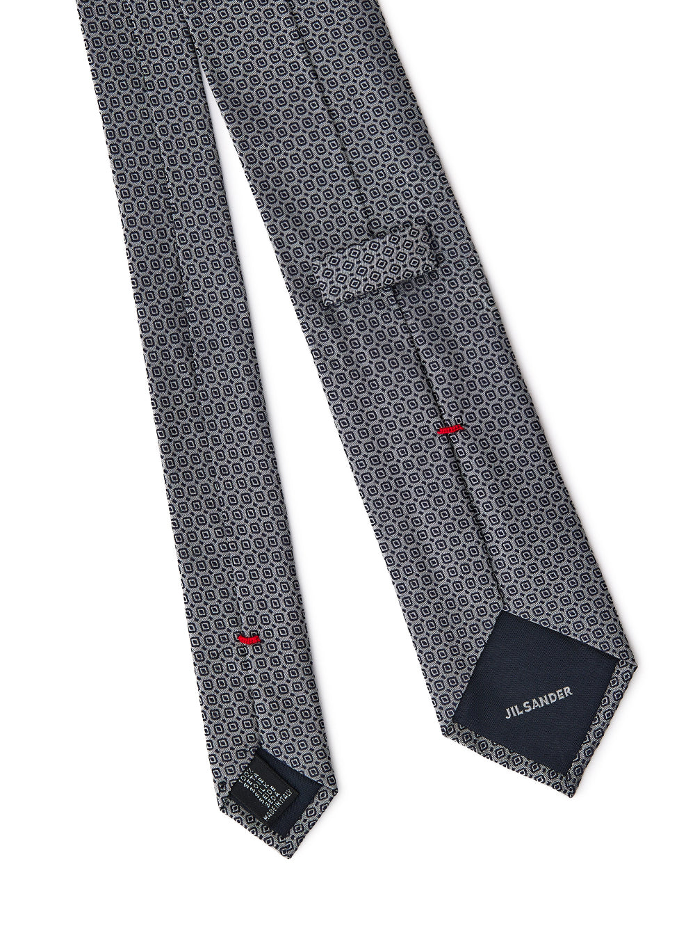 Cravatta 7 cm in Seta Stampa Grigia Jil Sander