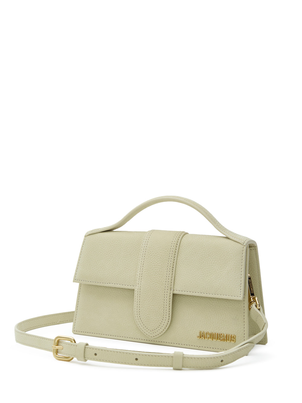 Shoulder bag Le Grand Bagn in leather hammer yellow jacquemus straw