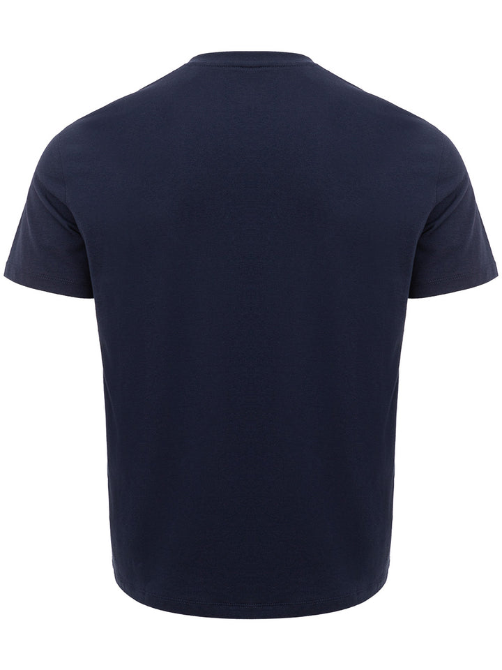 T-Shirt Scollo a V in Blu Armani Exchange